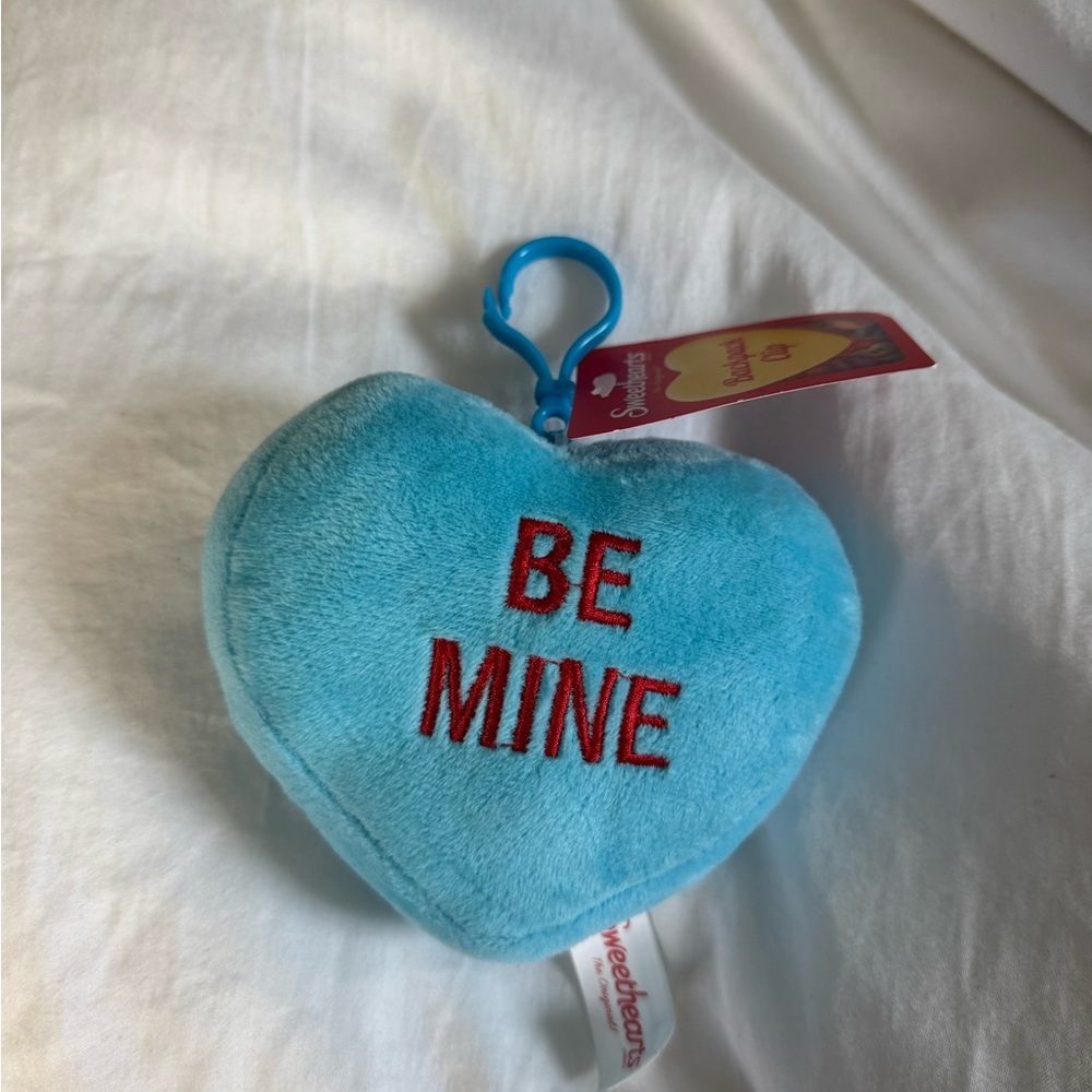 Blue Heart Plush Be Mine KeyChain Valentines Day Gift